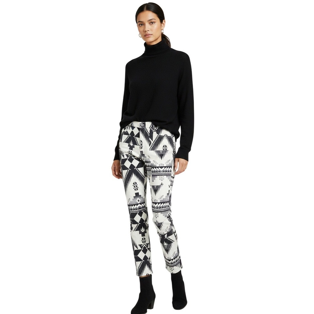 Polo Ralph Lauren Tompkins Skinny High Rise Ankle Jeans Navajo Print Size 32 New